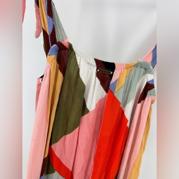 Billabong Rainbow Gate Maxi Boho Beachy Geometric Flowy Resort Dress Size M - Picture 8 of 12